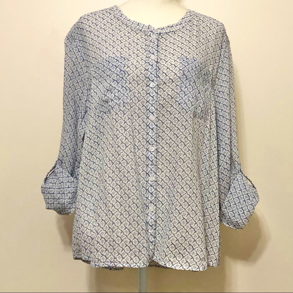 L.L. Bean Long Sleeve Semi Sheer Top